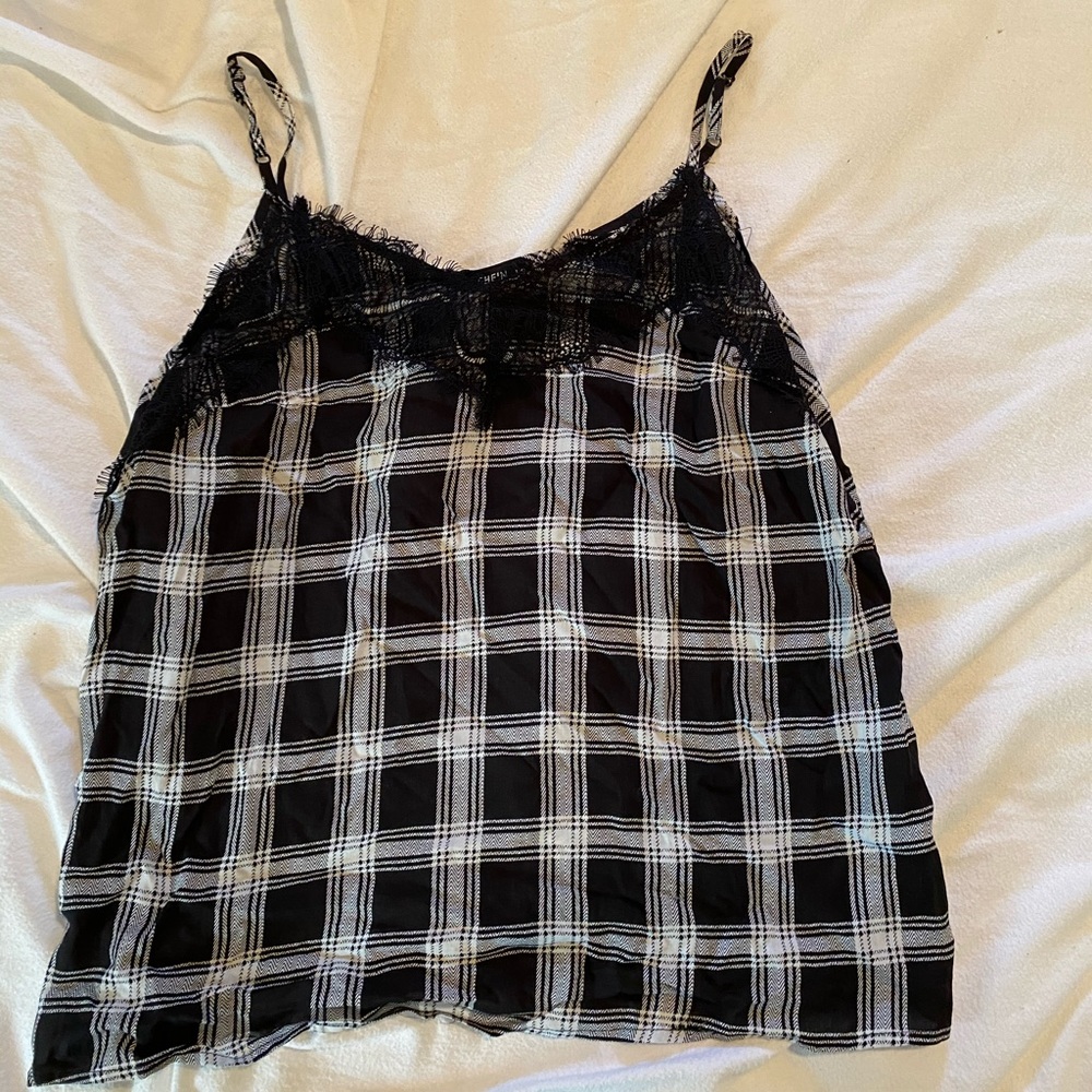 Plaid Lace Tank Top